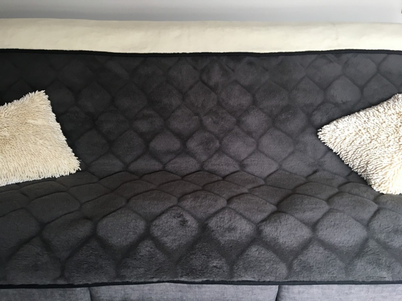 KOŁDRA Z WEŁNY ALPAKI CIEMNEJ CARO + KASZMIR GŁADKI 240x200