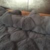 6 KOŁDRA Z WEŁNY ALPAKI CIEMNEJ CARO + CAMEL CIEMNY 140x200