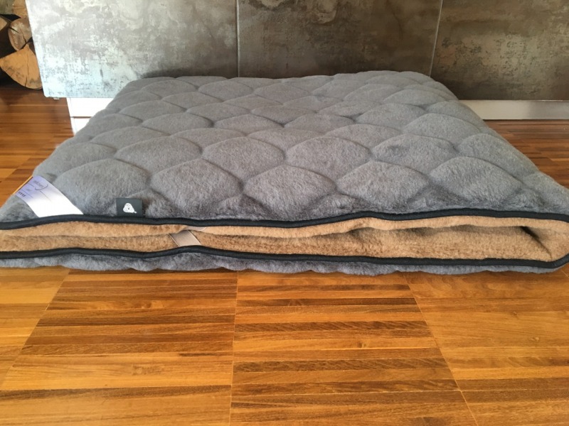 MATERAC Z WEŁNY ALPAKI CIEMNEJ CARO + CAMEL CIEMNY 160x200