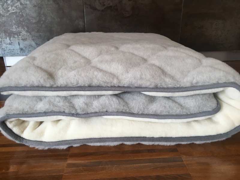 MATERAC Z WEŁNY ALPAKA JASNA CARO + KASZMIR GŁADKI 140x200