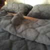 8a POŚCIEL Z WEŁNY ALPAKI CIEMNEJ CARO + CAMEL CIEMNY 240x200 + PODKŁAD