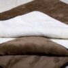 KOŁDRA Z WEŁNY CAMEL CIEMNY + KASZMIR GŁADKI 140x200