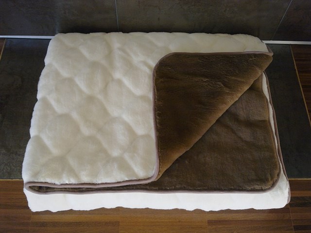 0170 KOŁDRA Z WEŁNY KASZMIR WYTŁACZANY + CAMEL CIEMNY 180x200