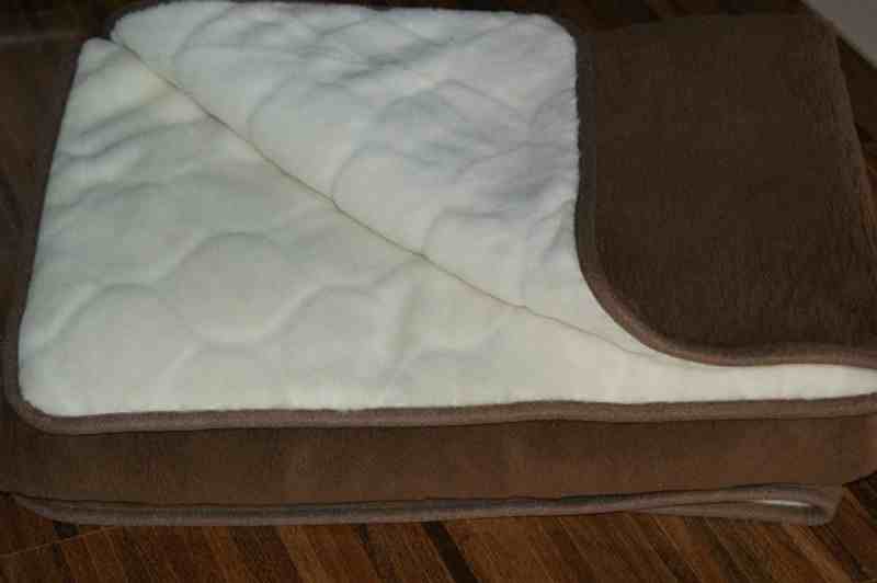 KOŁDRA Z WEŁNY CAMEL CIEMNY + KASZMIR CARO 180x200