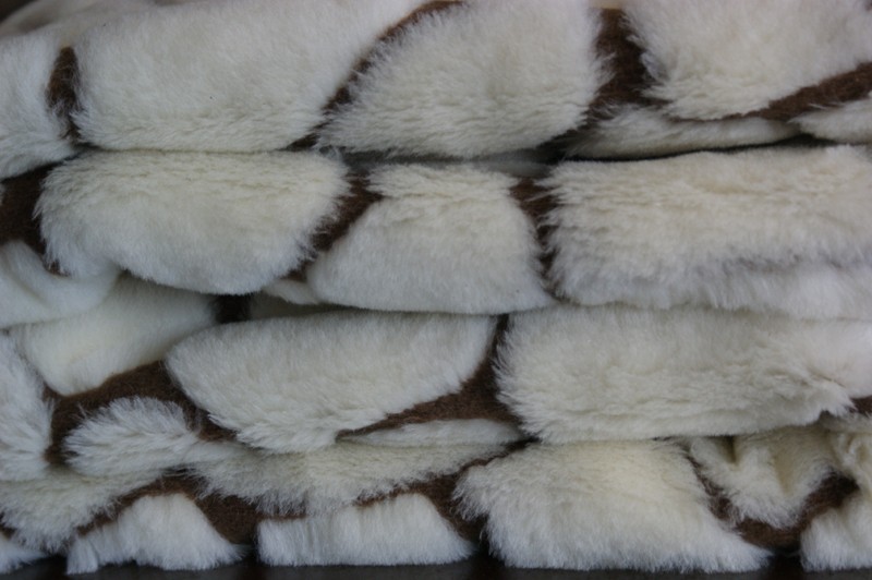 KOŁDRA Z WEŁNY CAMEL CIEMNY + KASZMIR GIRAFFE (Mega Gruba) 180x200