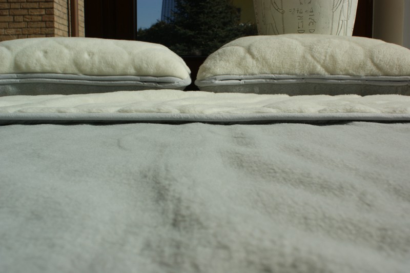 POŚCIEL Z WEŁNY ALPAKI SILVER + KASZMIR CARO 160x200 + MATERAC