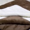 POŚCIEL Z WEŁNY KASZMIR GŁADKI + CAMEL CIEMNY 240x200 + MATERAC