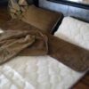 0483 POŚCIEL Z WEŁNY CAMEL CIEMNY + KASZMIR WYTŁACZANY 180x200 + PODKŁAD