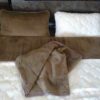 0485 POŚCIEL Z WEŁNY CAMEL CIEMNY + KASZMIR WYTŁACZANY 180x200 + PODKŁAD