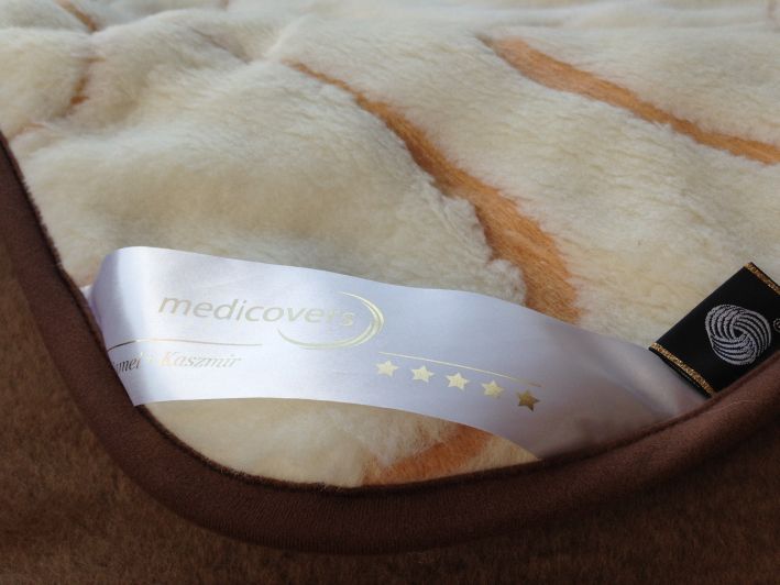 POŚCIEL Z WEŁNY KASZMIR GOLD + CAMEL CIEMNY 160x200 + PODKŁAD