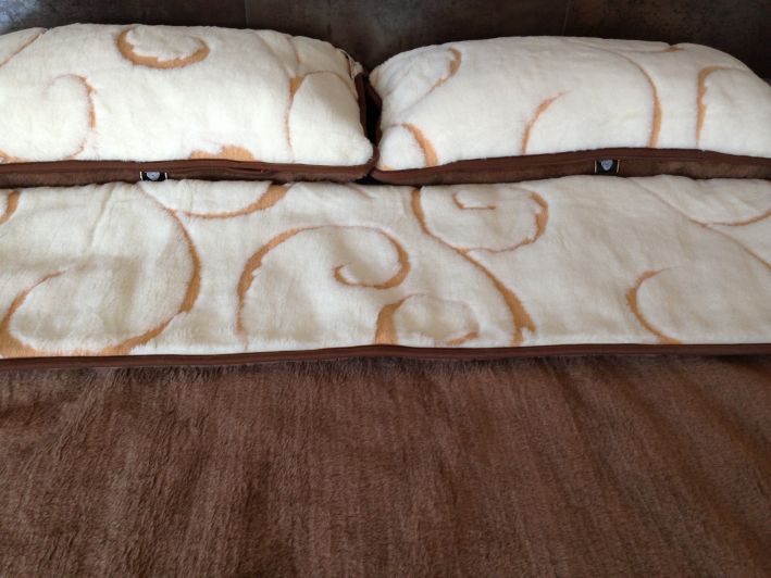 POŚCIEL Z WEŁNY KASZMIR GOLD + CAMEL CIEMNY 160x200 + PODKŁAD