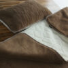 POŚCIEL Z WEŁNY CAMEL CIEMNY + KASZMIR CARO 140x200 + PODKŁAD