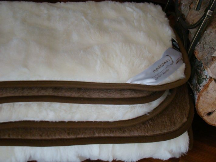 KOŁDRA Z WEŁNY CAMEL CIEMNY + KASZMIR WHITE 240x200