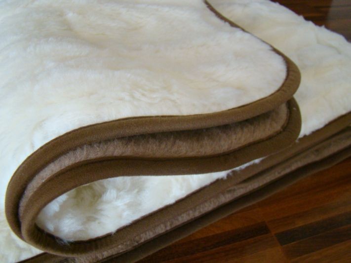 KOŁDRA Z WEŁNY CAMEL CIEMNY + KASZMIR WHITE 240x200