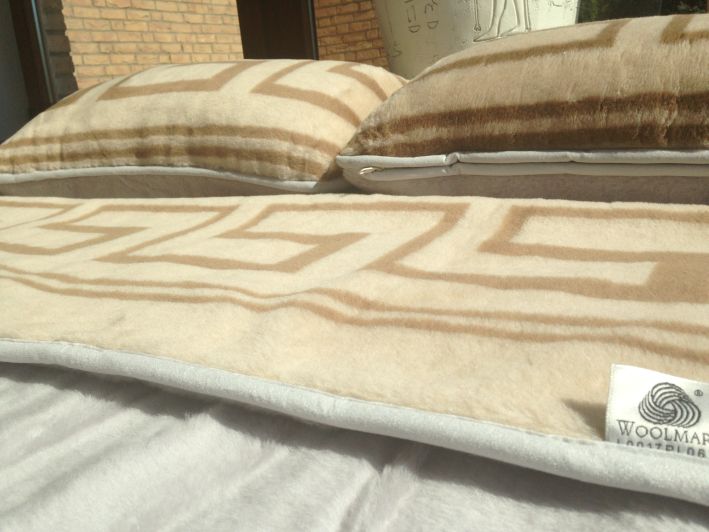 2271 POŚCIEL Z WEŁNY ALPAKI SILVER + CAMEL GREKA 160X200