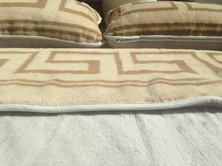 2275 POŚCIEL Z WEŁNY ALPAKI SILVER + CAMEL GREKA 160X200