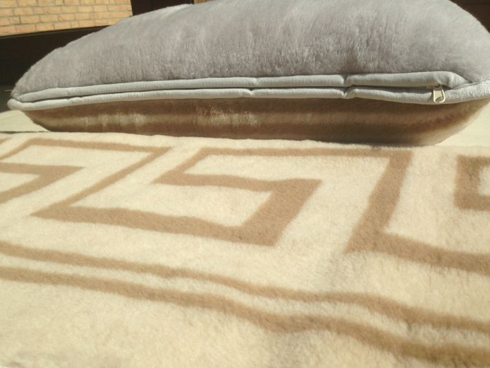 POŚCIEL Z WEŁNY ALPAKI SILVER + CAMEL GREKA 140x200 + MATERAC