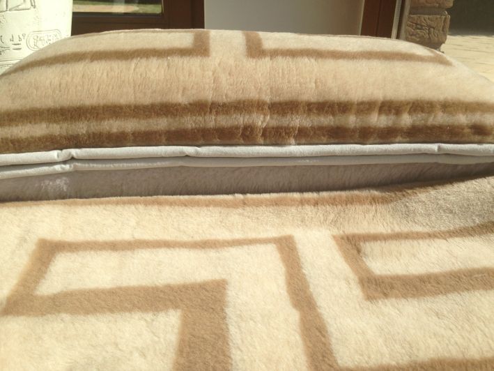 POŚCIEL Z WEŁNY ALPAKI SILVER + CAMEL GREKA 140x200 + MATERAC