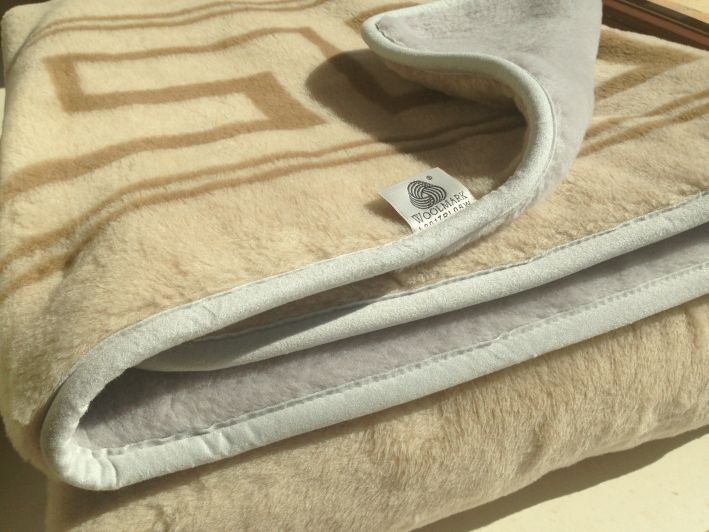 KOŁDRA Z WEŁNY ALPAKI SILVER + CAMEL GREKA 200x200