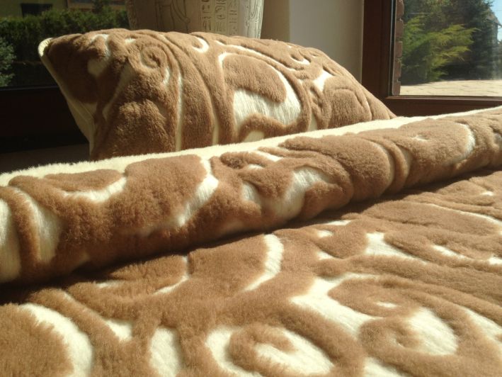 POŚCIEL Z WEŁNY CAMEL WOOLSTAR + MERYNOS 140x200 + PODKŁAD