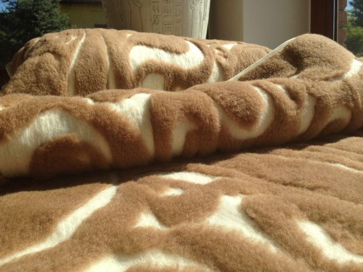 POŚCIEL Z WEŁNY CAMEL WOOLSTAR + MERYNOS 140x200 + PODKŁAD