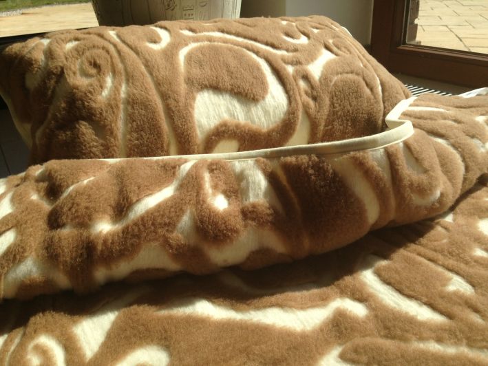 POŚCIEL Z WEŁNY CAMEL WOOLSTAR + MERYNOS 140x200 + PODKŁAD