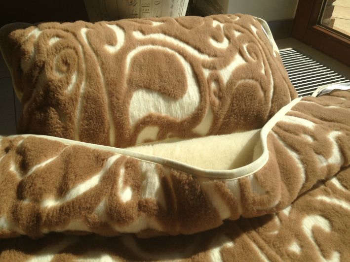 POŚCIEL Z WEŁNY CAMEL WOOLSTAR + MERYNOS 140x200 + PODKŁAD