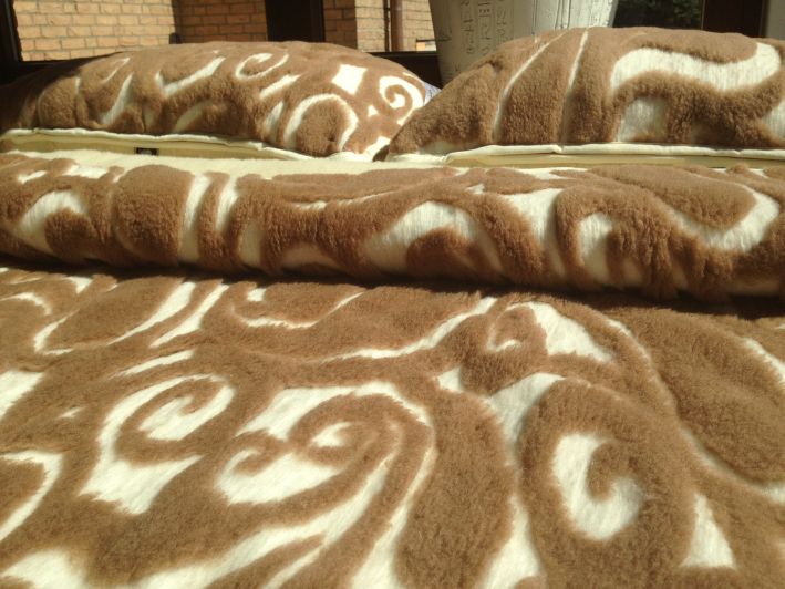 POŚCIEL Z WEŁNY MERYNOS + CAMEL WOOLSTAR 180x200 + PODKŁAD