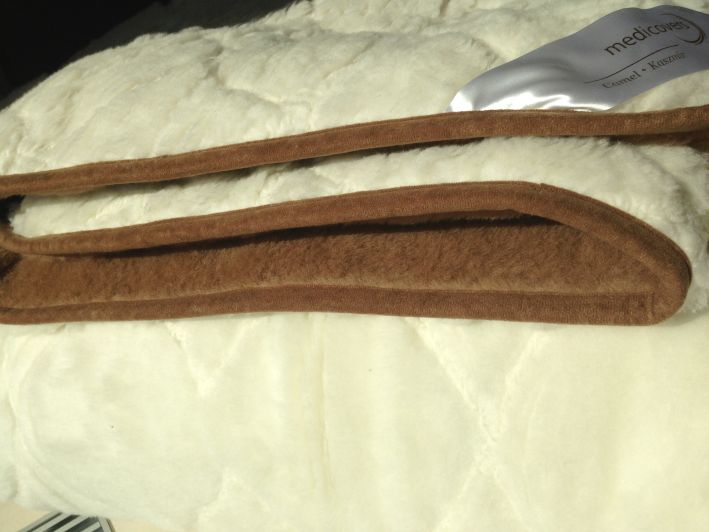 KOŁDRA Z WEŁNY CAMEL CIEMNY + KASZMIR SOFIA 200x200