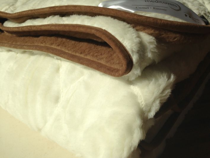 KOŁDRA Z WEŁNY CAMEL CIEMNY + KASZMIR SOFIA 200x200