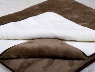 KOŁDRA Z WEŁNY CAMEL CIEMNY + KASZMIR GŁADKI 140x200