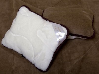 PODUSZKA WEŁNIANA 40x45 KASZMIR BENJAMIN BIAŁY + CAMEL CHOCOLATTE
