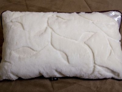 PODUSZKA WEŁNIANA 45x75 KASZMIR BENJAMIN BIAŁY + CAMEL CHOCOLATTE