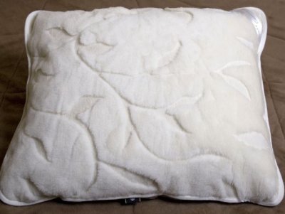 PODUSZKA WEŁNIANA 80x70 KASZMIR BENJAMIN BIAŁY + CAMEL CAPPUCCINO