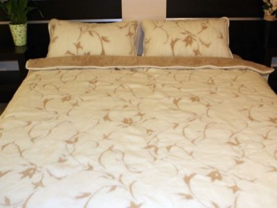 POŚCIEL Z WEŁNY CAMEL JASNY + MERYNOS GAŁĄZKA 140x200 + PODKŁAD