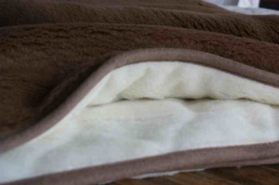 KOŁDRA Z WEŁNY CAMEL CIEMNY + KASZMIR CARO 220x200