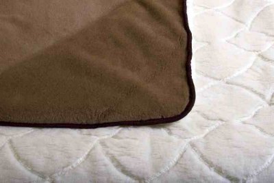 KOŁDRA Z WEŁNY CAMEL CIEMNY + KASZMIR SOFFIATO 160x200