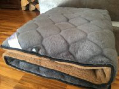 MATERAC Z WEŁNY ALPAKI CIEMNEJ CARO + CAMEL CIEMNY 160x200