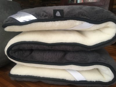 MATERAC Z WEŁNY ALPAKI CIEMNEJ CARO + KASZMIR GŁADKI  90x200