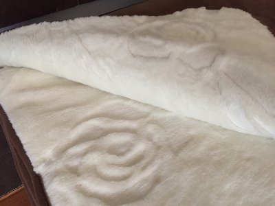 KOŁDRA Z WEŁNY CAMEL CIEMNY + KASZMIR RÓŻA 200x200