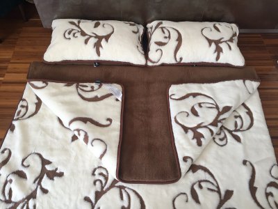 POŚCIEL Z WEŁNY KASZMIR SZLACHECKI + CAMEL CIEMNY 160X200