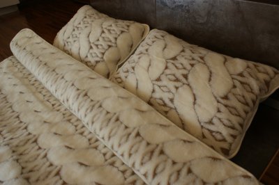 zdjecie-glowne-4755 POŚCIEL Z WEŁNY CAMEL BIAŁY WARKOCZ + KASZMIR GŁADKI 240x200