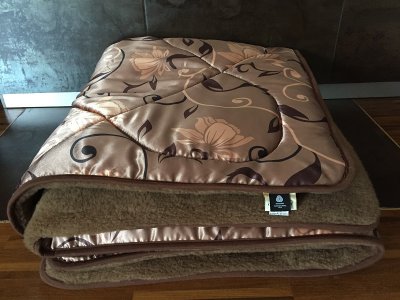 KOŁDRA Z WEŁNY WIELBŁĄDZIEJ CAMEL CIEMNY KWIAT LOTOSU 200x200