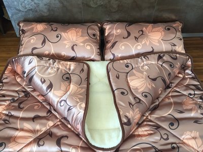 POŚCIEL Z WEŁNY MERYNOS TUMBLER KWIAT LOTOSU 180x200