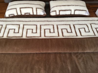 POŚCIEL Z WEŁNY CAMEL CIEMNY + MERYNOS TUMBLER GREKA 160x200
