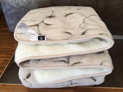 KOŁDRA Z WEŁNY CAMEL RAMPICANTI + KASZMIR CARO 200x200