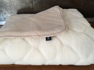 KOŁDRA Z WEŁNY CAMEL JASNY + KASZMIR CARO 160x200