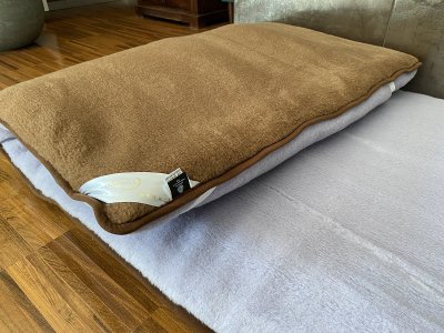 MATERAC Z WEŁNY ALPAKI SILVER + CAMEL CIEMNY 100x200