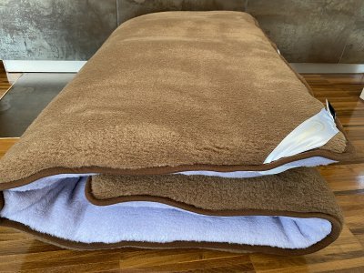 MATERAC Z WEŁNY ALPAKA ALPINA + CAMEL CIEMNY 200x200