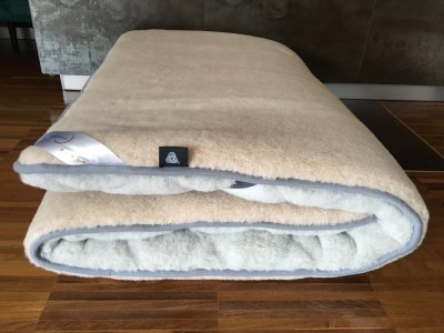 MATERAC Z WEŁNY ALPAKI JASNEJ CARO + CAMEL JASNY 160x200